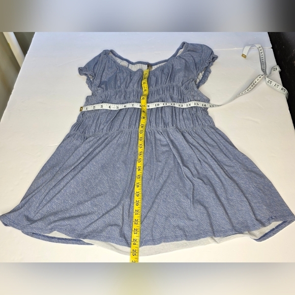 Pretty  boho Pennington Blue Summer Top with ruching 95% viscose 3XL - Picture 3 of 16